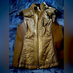 Harley Davison fashion vest leather and neoprene trim